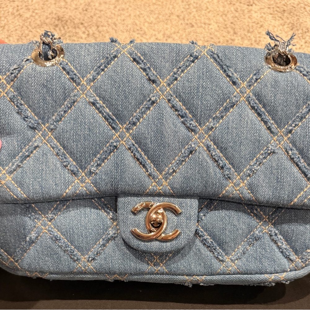 Blue Quilted Women's Bag